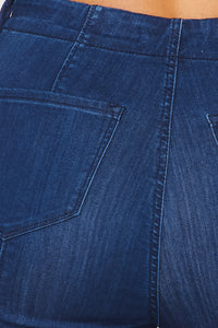 Mid Rise Denim Bell Bottoms - Dark Denim - SohoGirl.com