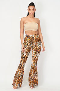 Super High Waisted Stretchy Bell Bottoms - Cheetah Print - SohoGirl.com
