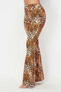 Super High Waisted Stretchy Bell Bottoms - Cheetah Print - SohoGirl.com