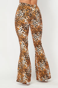 Super High Waisted Stretchy Bell Bottoms - Cheetah Print - SohoGirl.com