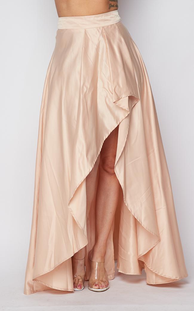 High low skirt on sale champagne