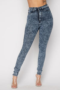 Acid Wash Stretchy High Waist Skinny Jeans - SohoGirl.com