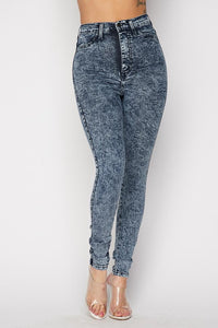 Acid Wash Stretchy High Waist Skinny Jeans - SohoGirl.com