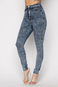 Acid Wash Stretchy High Waist Skinny Jeans - SohoGirl.com