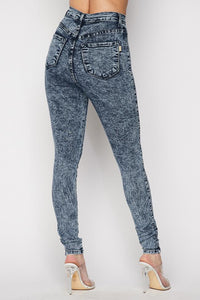 Acid Wash Stretchy High Waist Skinny Jeans - SohoGirl.com