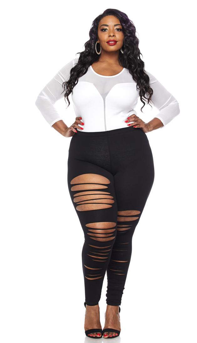 Plus Size Ripped Up Torn Apart Leggings –