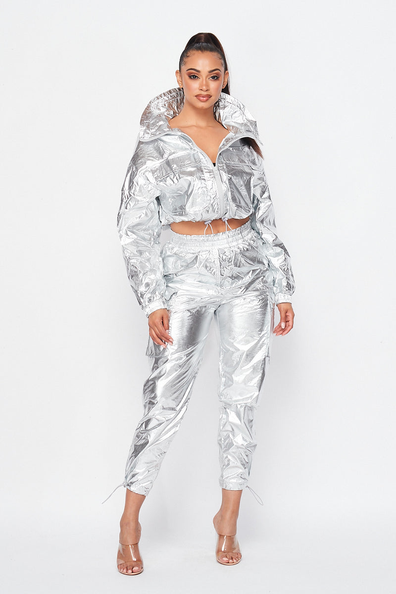 Metallic tracksuit store