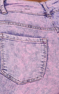 Acid Wash Slightly Ripped Stretchy Skinny Jeans - Lavender - SohoGirl.com