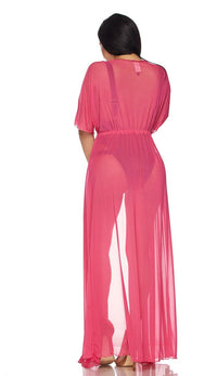 Hot Pink Sheer Mesh Maxi Duster (Plus Sizes Available) - SohoGirl.com