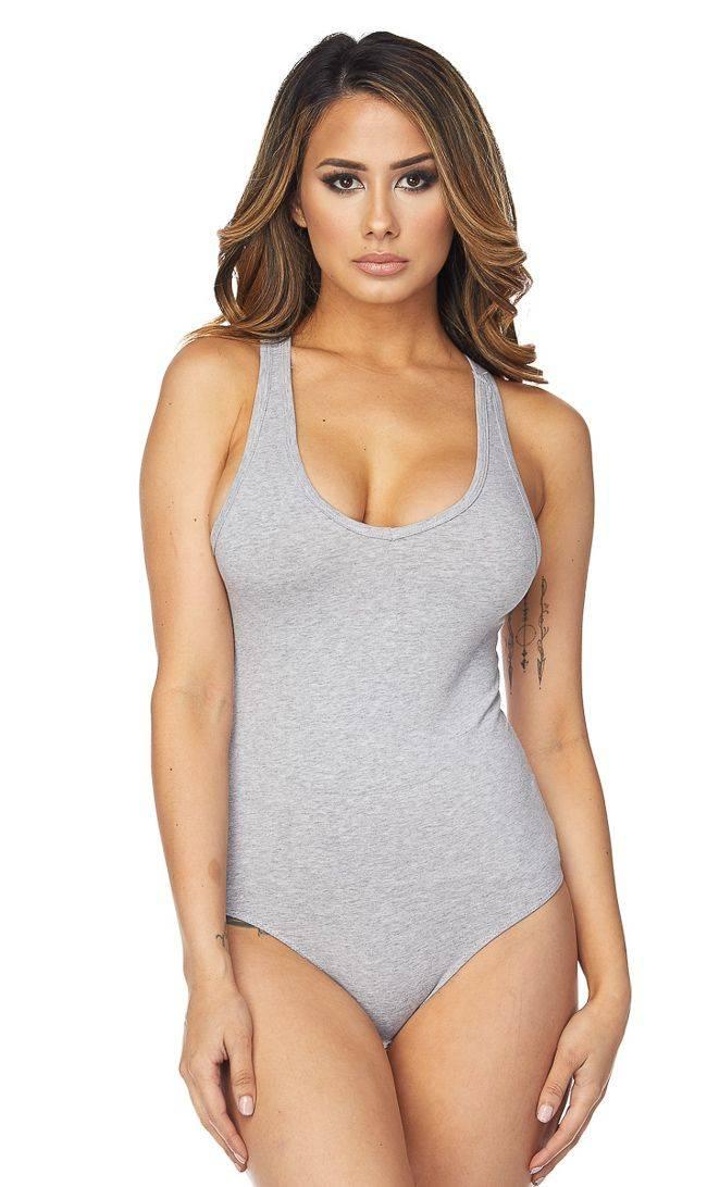 Baylor Racer Back Tank Bodysuit Grey – The Girls In Grey