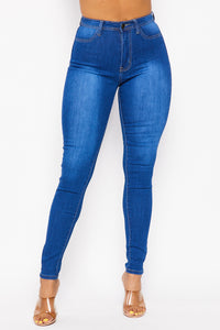 Super High Rise Skinny Denim Jeans - Medium Wash - SohoGirl.com