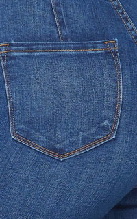 Vibrant Ripped Knee Super Flare Jeans (Plus Sizes Available) - Medium Denim - SohoGirl.com