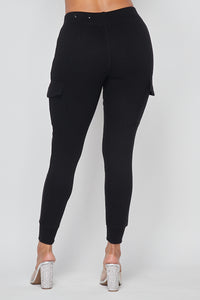 Fleece-Lined Cargo Sweatpants - Black - SohoGirl.com