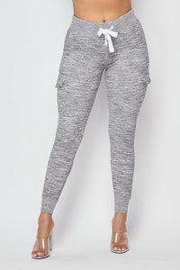 Fleece-Lined Cargo Sweatpants - Heather Gray - SohoGirl.com
