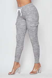 Fleece-Lined Cargo Sweatpants - Heather Gray - SohoGirl.com