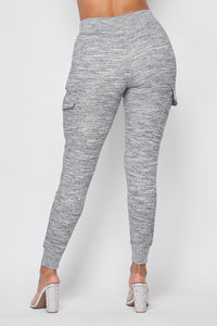Fleece-Lined Cargo Sweatpants - Heather Gray - SohoGirl.com