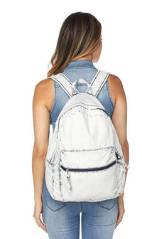 Vintage Denim Washed Backpack - SohoGirl.com