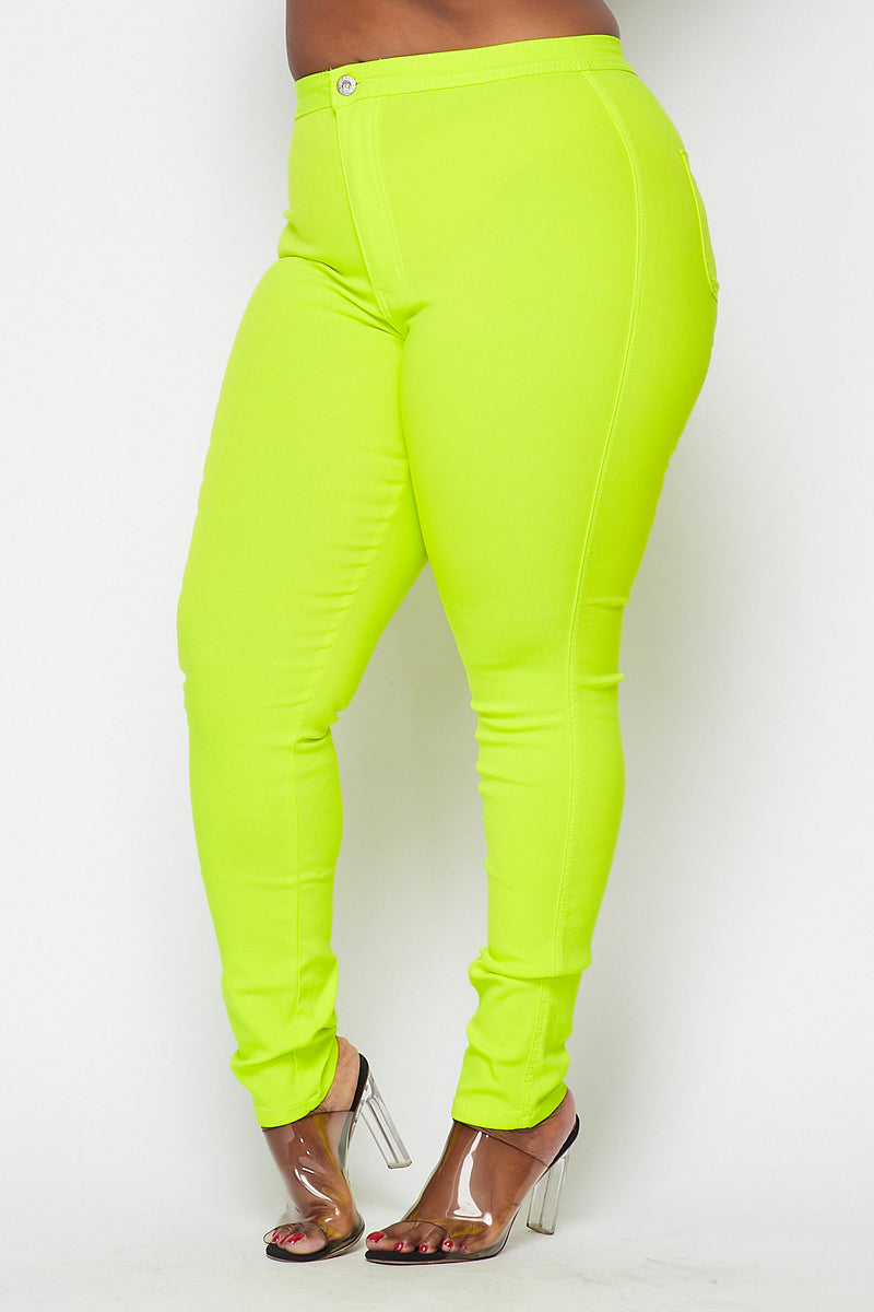 Neon yellow skinny jeans best sale