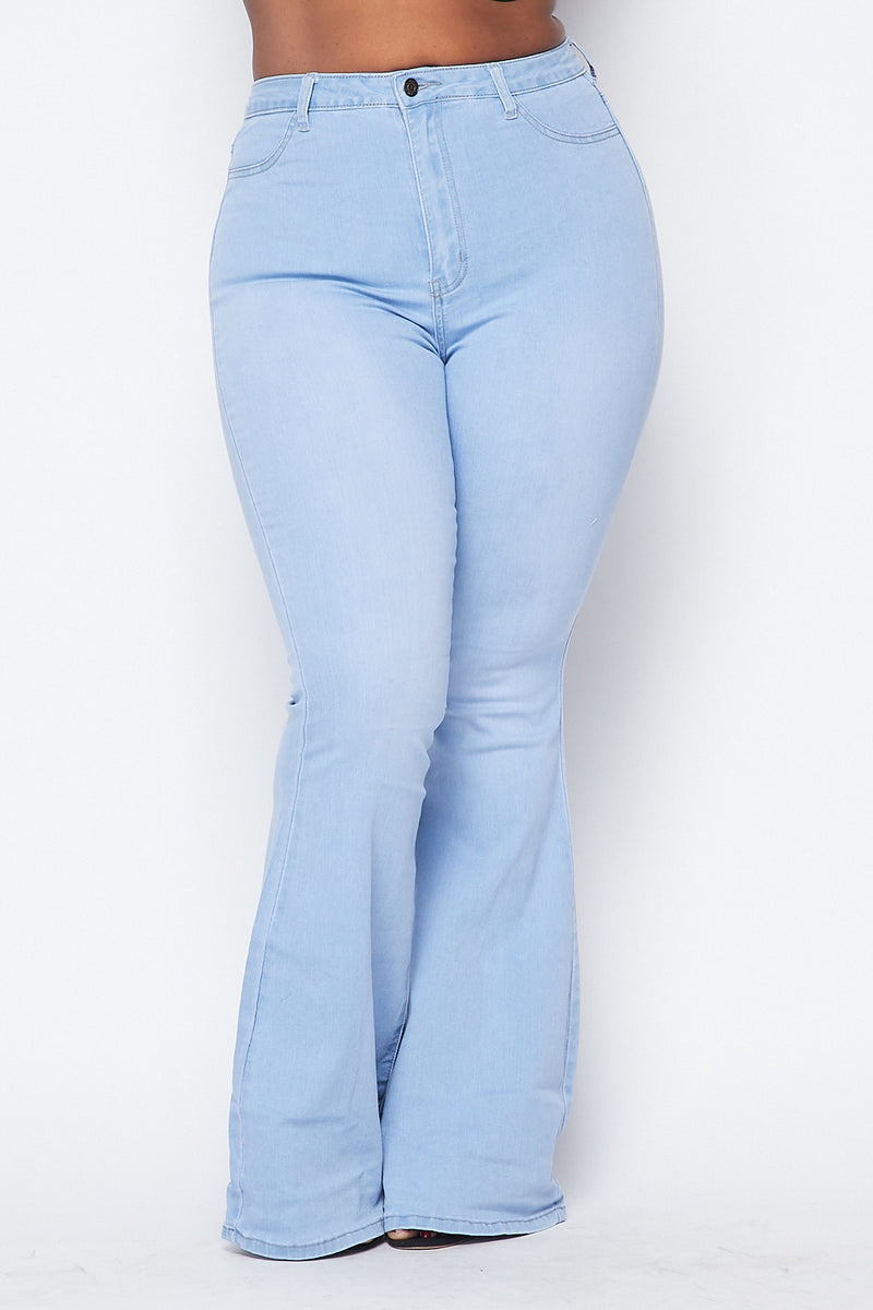 SOHO GLAM High Waisted Stretchy Elastic Bell Bottom Jeans Women Denim Pant  at  Women's Jeans store