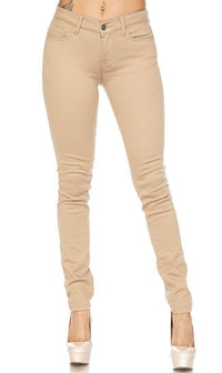 Khaki Stretchy School Uniform Skinny Pants - SohoGirl.com