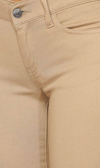 Khaki Stretchy School Uniform Skinny Pants - SohoGirl.com