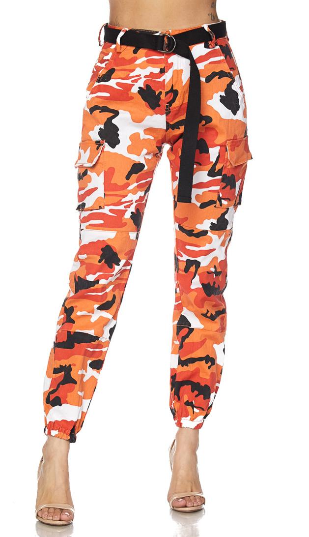 Plus size camo hot sale pants orange