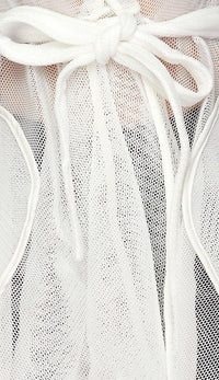 Belted Sheer Mesh Midi Trench Coat - White - SohoGirl.com