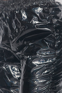 Metallic Reflective Pants Hip Hope Harem Joggers - Grey Black - SohoGirl.com