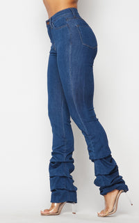 Scrunch Bottom Bootcut Jeans - Medium Denim - SohoGirl.com