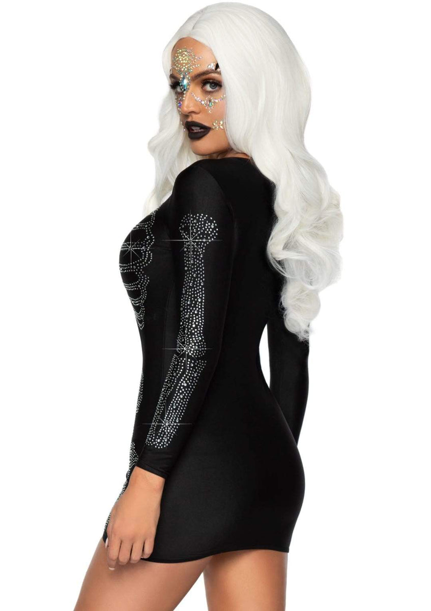 skeleton mini dress Rhinestone Skeleton Mini Dress