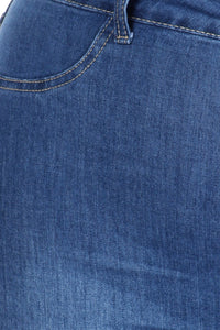 Plus Size High Waisted Stretchy Bell Bottoms - Medium Denim - SohoGirl.com