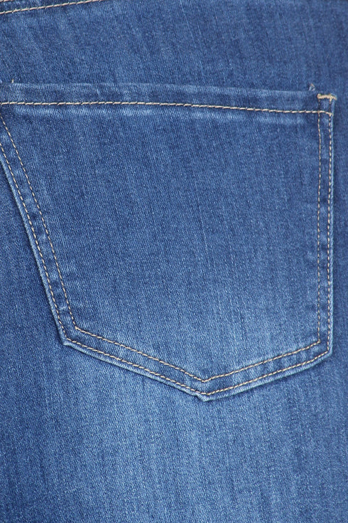 Plus Size High Waisted Stretchy Bell Bottoms - Medium Denim - SohoGirl.com