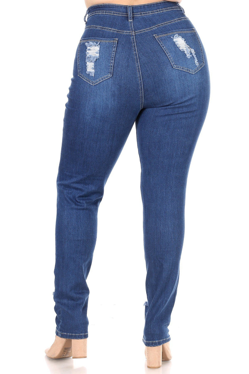 Plus Size Distressed Skinny Jeans