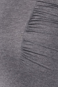 2 Pc. Sleeveless Crop Top W/ Knot In The Front & Maxi Skirt - Charcoal Grey - SohoGirl.com