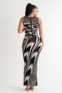 Wave Jacquard Sleeveless Maxi Dress - SohoGirl.com