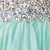 Elizabeth K GS2151X Sparkling V-neck Open Back Bodice Tulle Mini Dress in Mint - SohoGirl.com