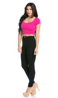 Basic Crop Top in Fuchsia - SohoGirl.com