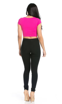 Basic Crop Top in Fuchsia - SohoGirl.com