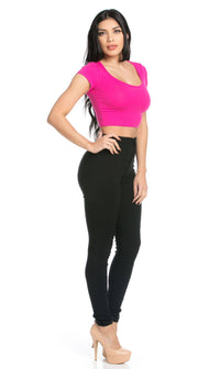 Basic Crop Top in Fuchsia - SohoGirl.com