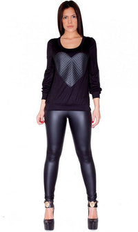 High Waisted Faux Leather PU Leggings in Black (Plus Sizes Available S-XXXL) - SohoGirl.com