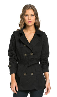 Double Breasted Peacoat Jacket in Black - SohoGirl.com