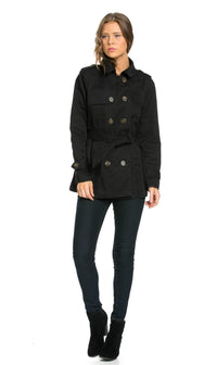 Double Breasted Peacoat Jacket in Black - SohoGirl.com