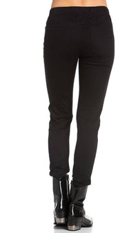 American Bazi Knee Slit Jogger Pants in Black - SohoGirl.com