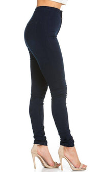 Super High Waisted Stretchy Skinny Jeans (S-3XL) - Dark Denim - SohoGirl.com