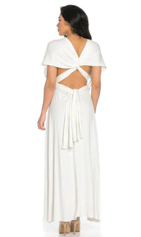 Multiway Slinky Maxi Dress in Ivory - SohoGirl.com