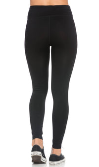 Basic High Waisted Nylon Sport Leggings in Black - SohoGirl.com