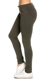 Classic Stretch Knit Skinny Pants in Olive (Plus Sizes Available) - SohoGirl.com