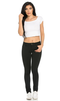 Classic Stretch Knit Skinny Pants in Black (Plus Sizes Available) - SohoGirl.com
