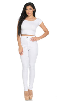 Super High Waisted Stretchy Skinny Jeans (S-3XL) - White - SohoGirl.com