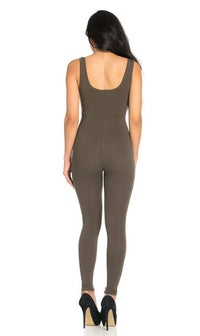 Sleeveless Catsuit in Olive - SohoGirl.com